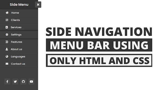Animated Sidebar Menu using only HTML & CSS