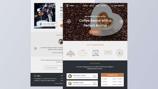 Coffee Website in HTML CSS & JavaScript