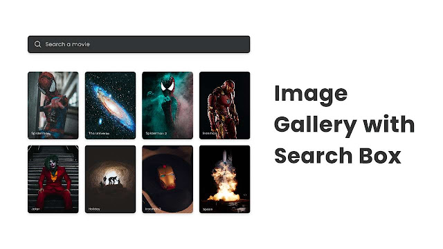 Image Gallery with Searchbox in HTML CSS & JavaScript