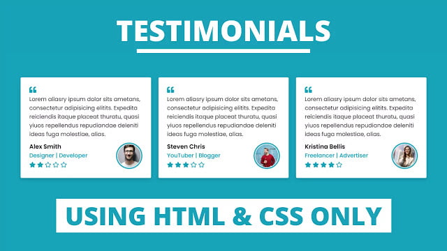 Responsive Testimonials Section using only HTML & CSS