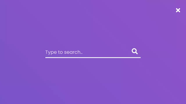 Full Screen Search Bar Animation using HTML CSS & JavaScript