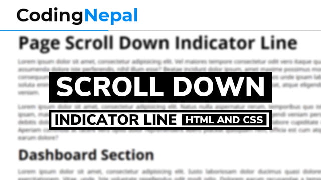Page Scroll Down Indicator Line in HTML CSS & JavaScript