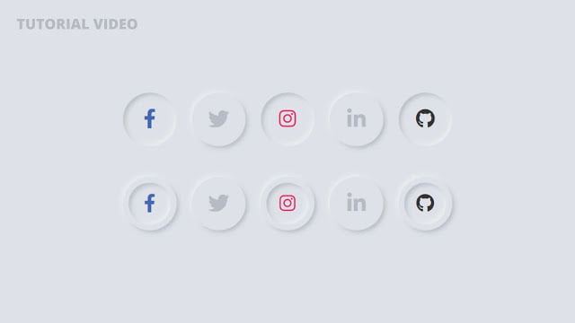 CSS3 Neumorphic Social Media Buttons