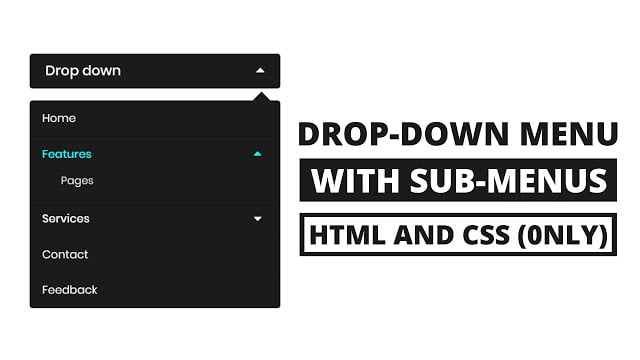 Minimal Drop-down Menu Bar with Submenu using HTML & CSS