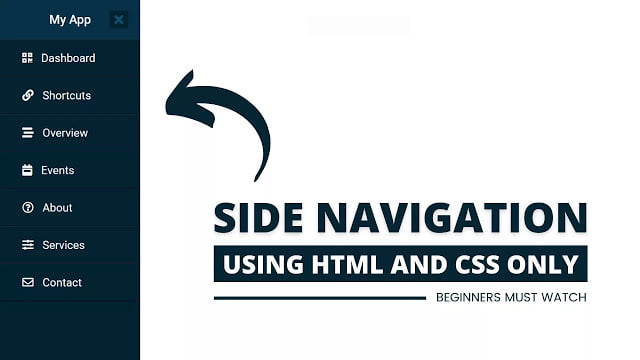 Side Navigation Menu Bar in HTML CSS