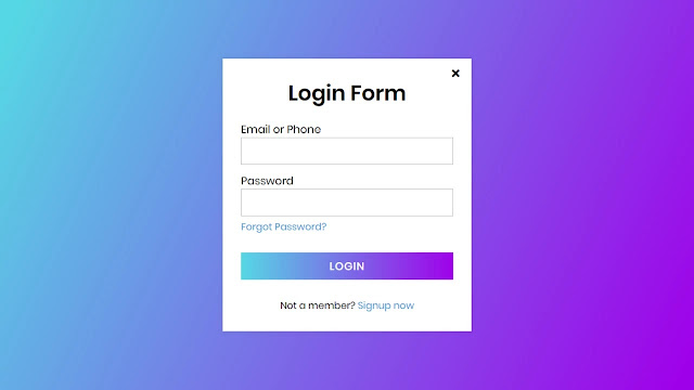 Popup Login Form HTML CSS