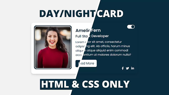 Profile Card with Dark Light Mode in HTML & CSS