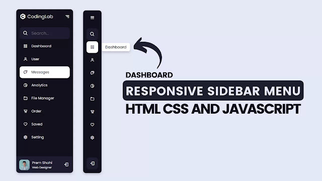 Sidebar Menu with Tooltip in HTML CSS & JavaScript