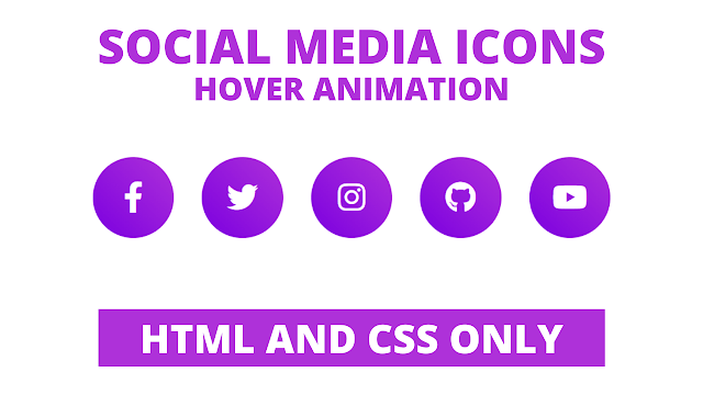 Awesome Hover Animation on Social Media Icons using HTML and CSS