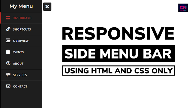 Responsive Sidebar Menu using HTML and CSS